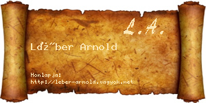 Léber Arnold névjegykártya